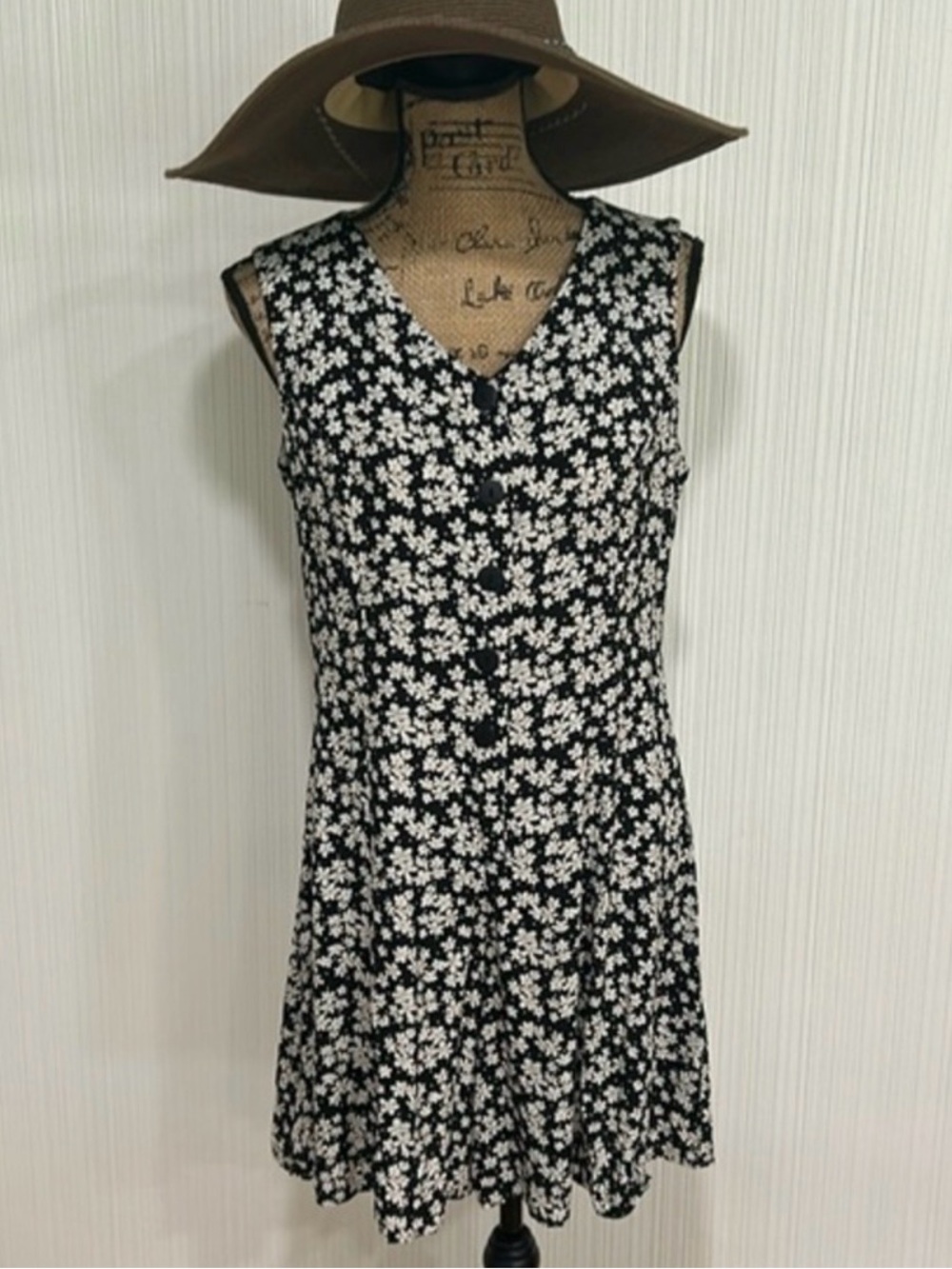 Vintage Style New York Floral Black and White Romper